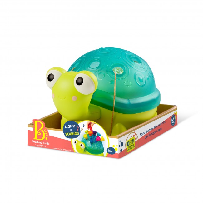 Interaktywny żółw edukacyjny - do nauki liczenia i kolorów B. Toys - Teaching Turtle Zielony
