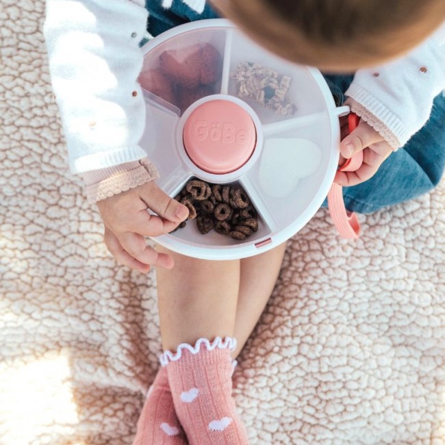Duży pojemnik na przekąski Snack Spinner Gobe - Coral Pink