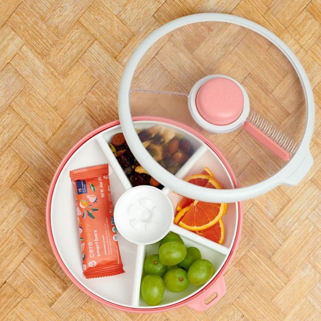 Duży pojemnik na przekąski Snack Spinner Gobe - Coral Pink