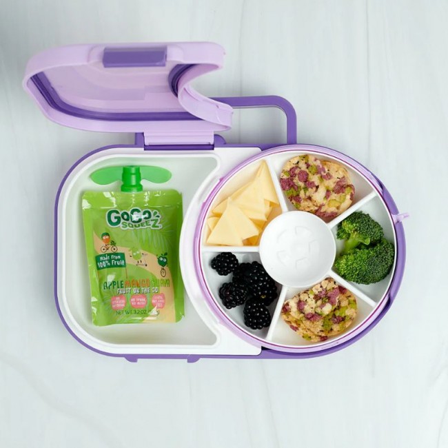 Śniadaniówka dla dzieci Lunchbox Snack Spinner 2w1 Gobe - Grape Purple
