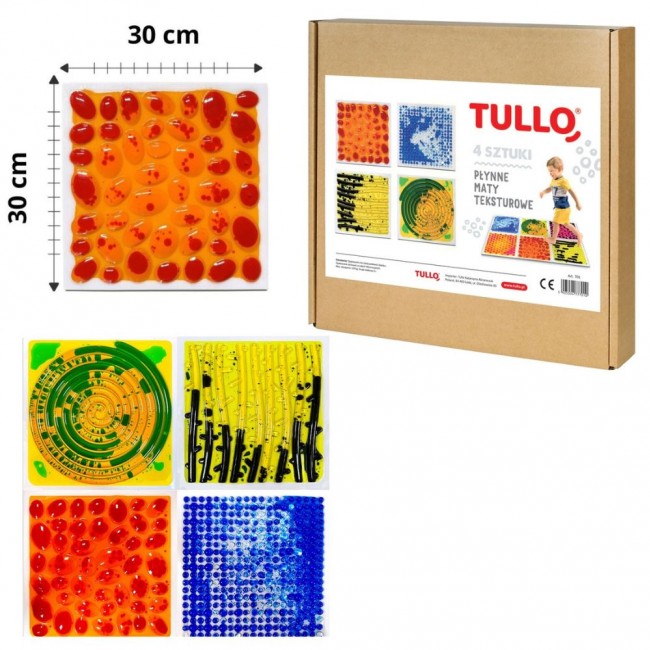 Ścieżka sensoryczna Tullo - sensoryczne płytki z cieczą fakturowe 30 cm 4 szt.