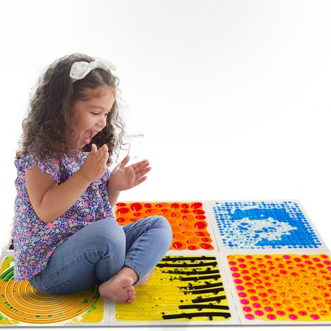 Ścieżka sensoryczna Tullo - sensoryczne płytki z cieczą fakturowe 30 cm 6 szt.