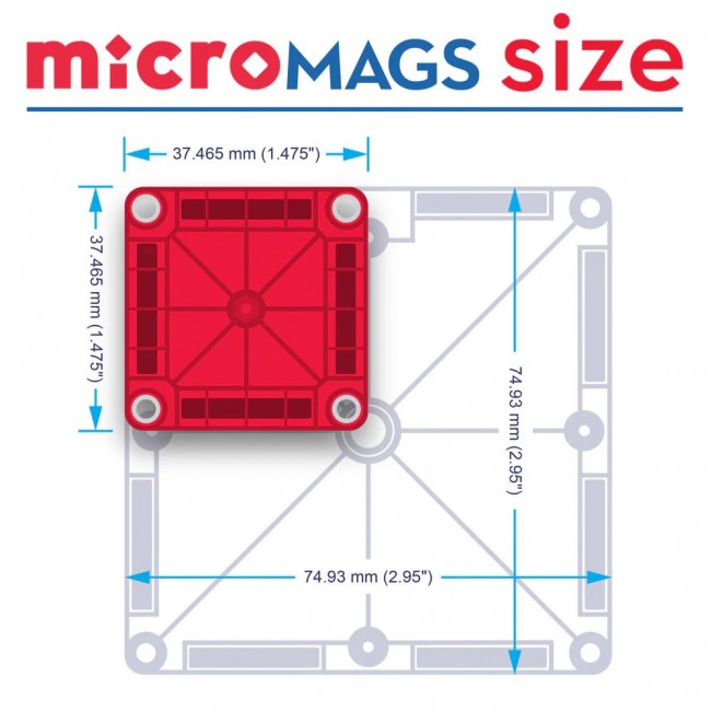 Klocki magnetyczne MAGNA-TILES - microMAGS Travel XL 55 el.