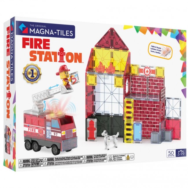 Klocki magnetyczne MAGNA-TILES - Remiza Strażacka 50 el.