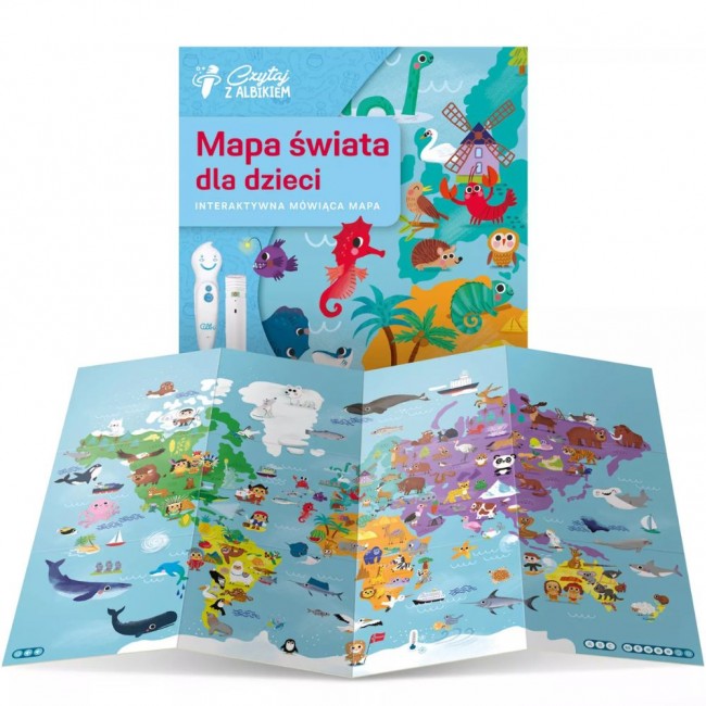 Interaktywna mapa Czytaj z Albikiem Albi - Mapa świata dla dzieci