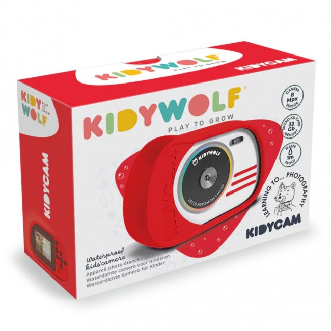 Wodoodporny aparat dla dzieci Kidywolf - czerwony