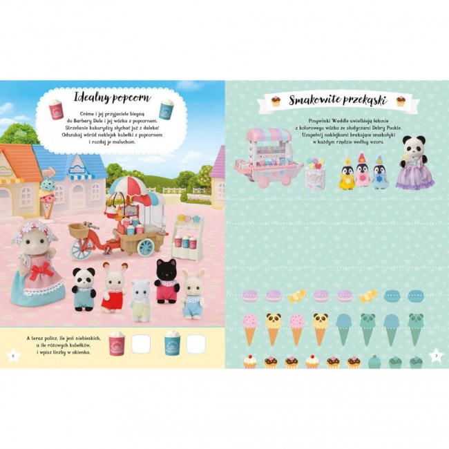 Książka z naklejkami "Dzień w parku rozrywki Sylvanian" Wydawnictwo Harperkids