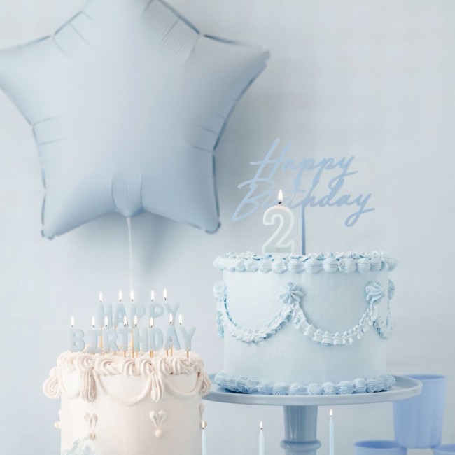 Balon foliowy Party Deco - Gwiazdka mglisty niebieski 48 cm