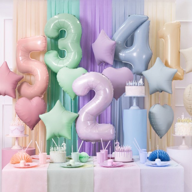 Balon foliowy Party Deco - Gwiazdka mglisty niebieski 48 cm