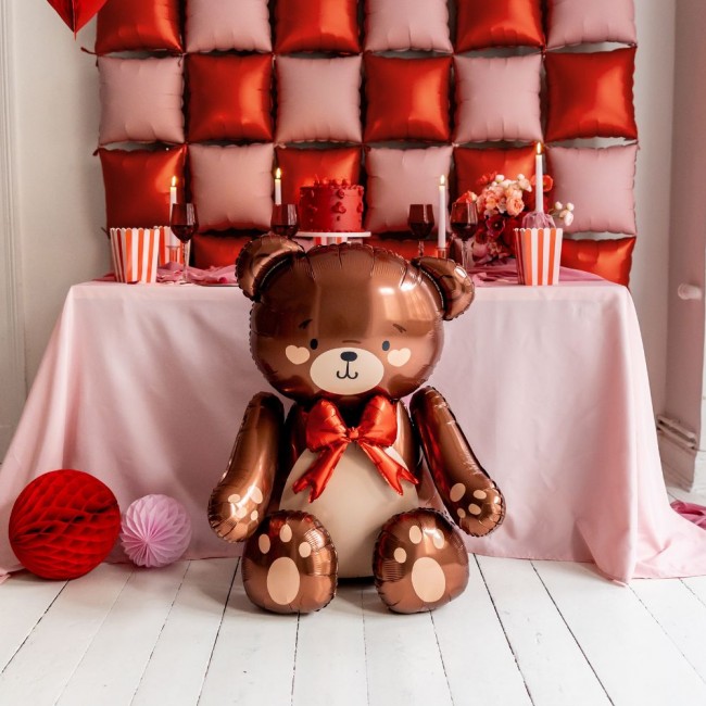 Stojący balon foliowy Party Deco - Miś 75 x 84 cm