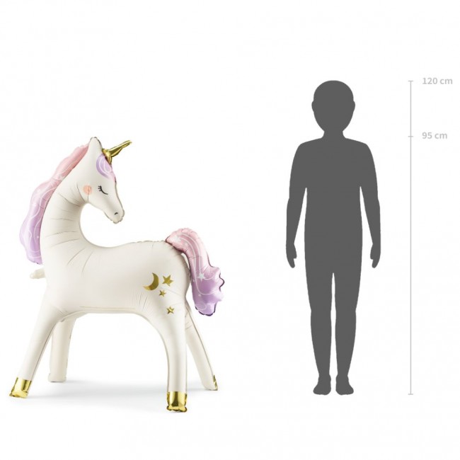 Stojący balon foliowy Party Deco - Jednorożec 95 x 86 cm