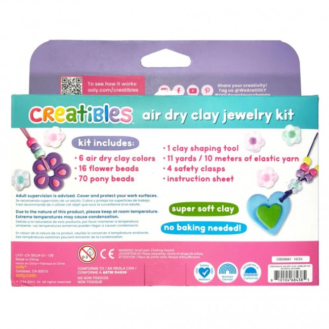 Zestaw do tworzenia biżuterii z samoutwardzalnej pianki Ooly - Radosne Kwiaty