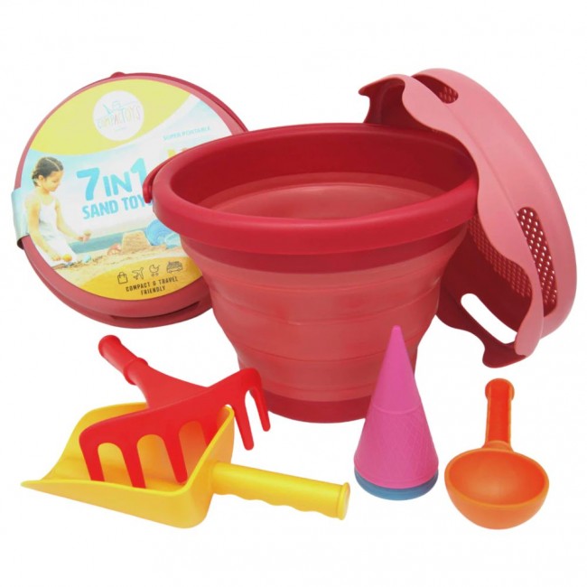 Zestaw zabawek do piaskownicy compacToys - koralowy 7 szt.