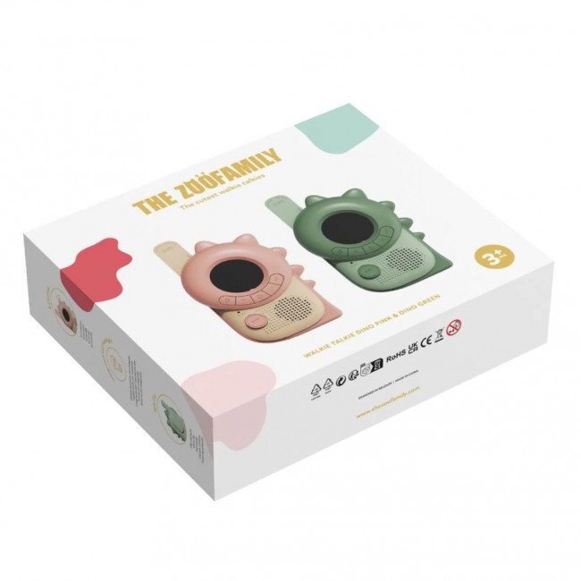 Walkie Talkie dla dzieci The Zoofamily - Dinozaur różowy i zielony