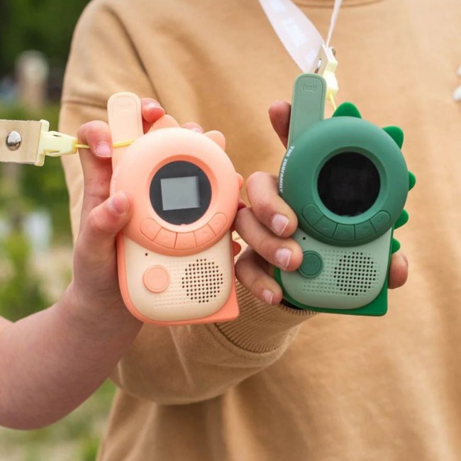 Walkie Talkie dla dzieci The Zoofamily - Dinozaur różowy i zielony