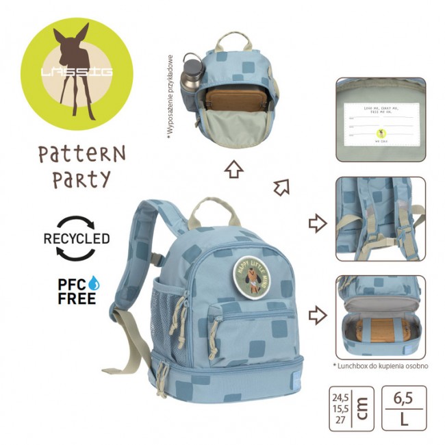 Plecak mini Pattern Party Lassig - Blue