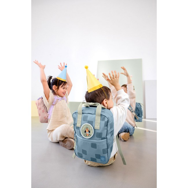 Plecak mini kwadratowy Lassig Pattern Party - Blue