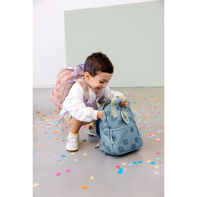 Plecak mini kwadratowy Lassig Pattern Party - Blue