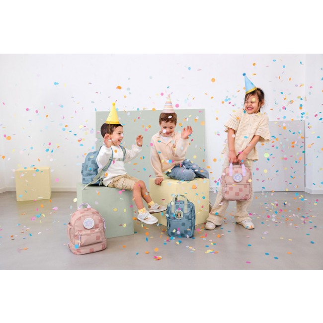 Plecak mini kwadratowy Lassig Pattern Party - Blue