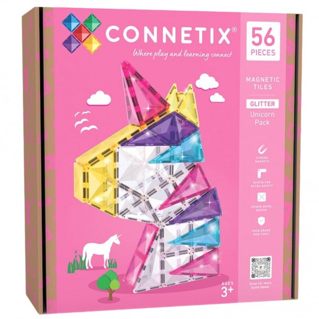 Klocki magnetyczne Connetix - Glitter Unicorn Pack 56 el.