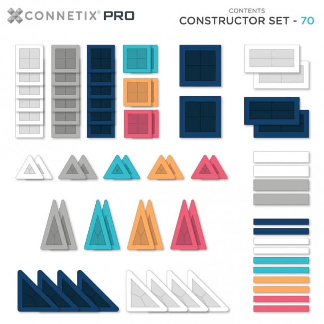 Klocki magnetyczne Connetix - PRO Constructor Set 70 el.