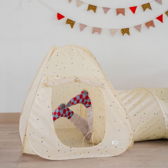 Zestaw namiotów 3w1 dla dzieci z tunelem 3 Sprouts - Terrazzo Beige