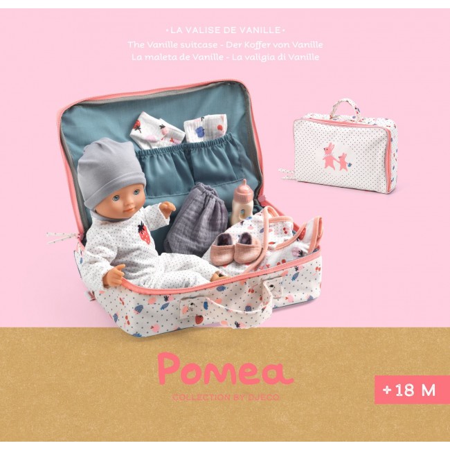 Walizka z lalką i akcesoriami Djeco - Vanille Pomea