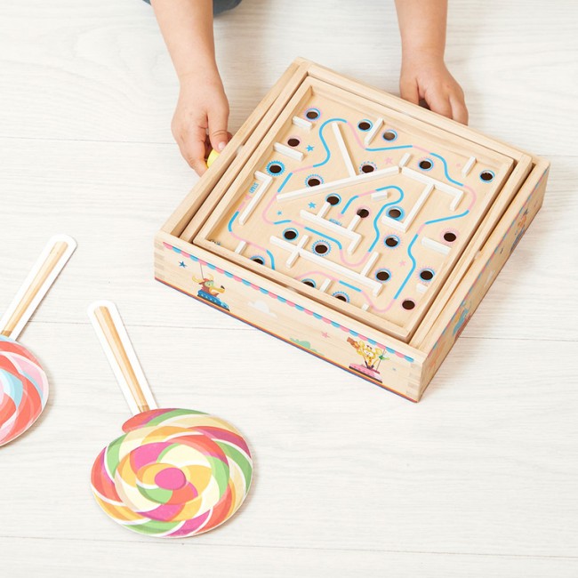 Gra zręcznościowa Janod - Labirynt Ball Maze Applepop