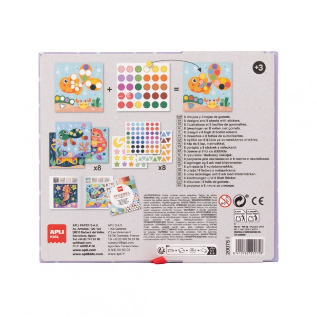 Zestaw z naklejkami geometrycznymi Apli Kids - Ocean