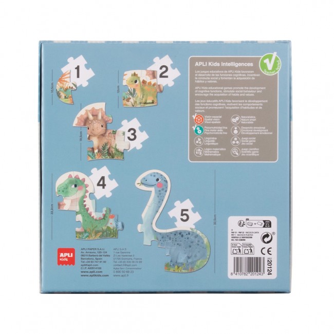 Puzzle progresywne My First Apli Kids - Dinozaury 2+