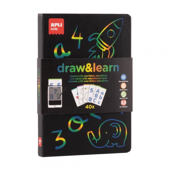 Tablet LCD z 40 szablonami do odrysowywania Apli Kids
