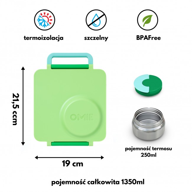 Lunchbox z termosem OmieBox OMIE - Apple Green
