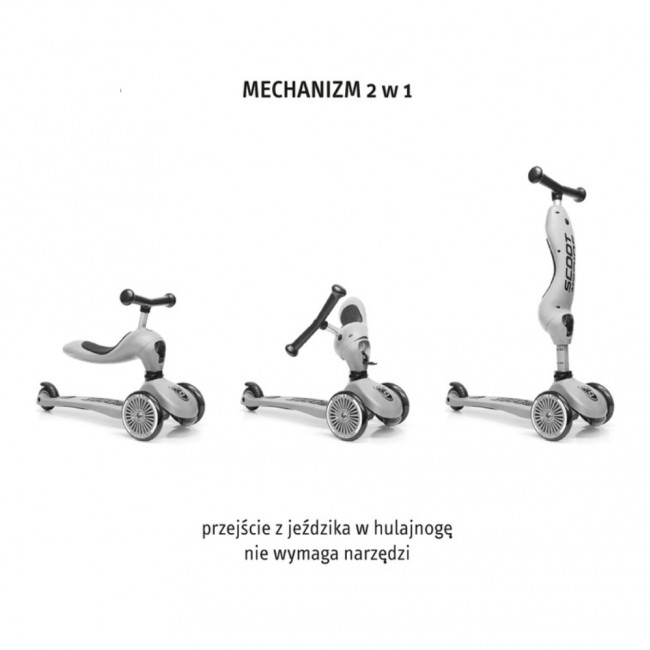 Jeździk i hulajnoga z rączką do prowadzenia Highwaykick 1 Push and Go 2w1 SCOOTANDRIDE 1-5 lat - Mocha