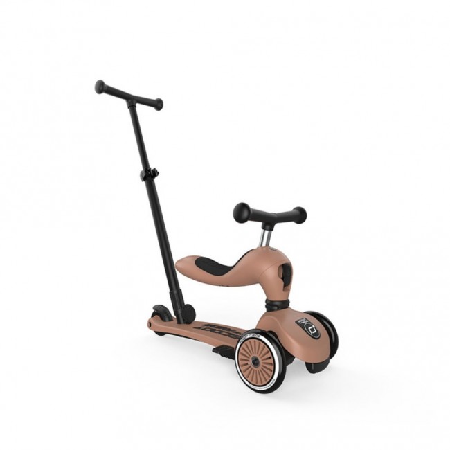 Jeździk i hulajnoga z rączką do prowadzenia Highwaykick 1 Push and Go 2w1 SCOOTANDRIDE 1-5 lat - Mocha