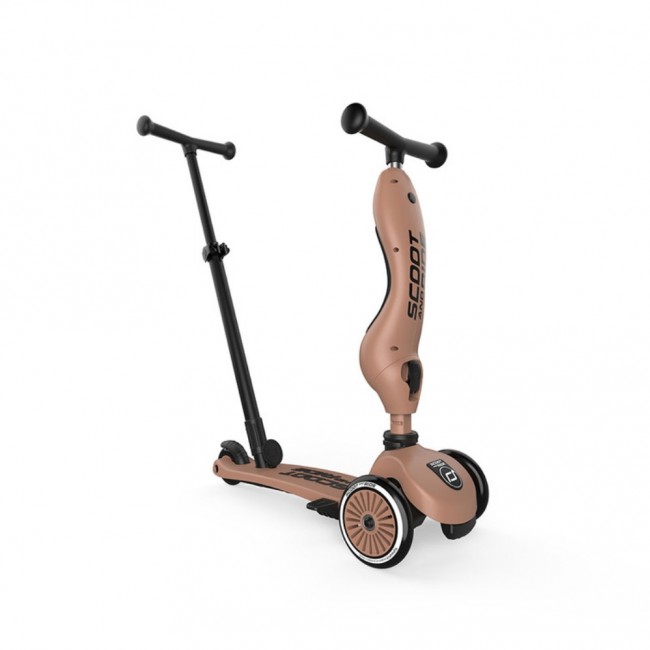 Jeździk i hulajnoga z rączką do prowadzenia Highwaykick 1 Push and Go 2w1 SCOOTANDRIDE 1-5 lat - Mocha
