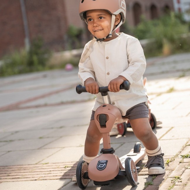 Jeździk i hulajnoga z rączką do prowadzenia Highwaykick 1 Push and Go 2w1 SCOOTANDRIDE 1-5 lat - Mocha