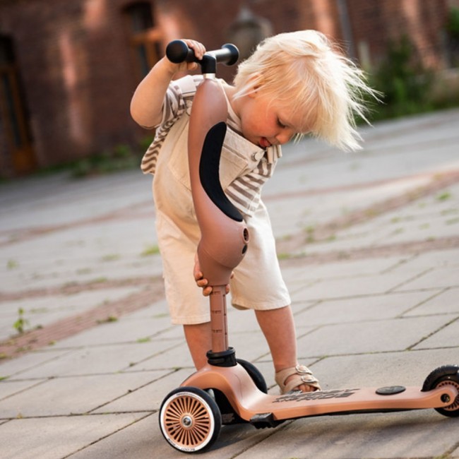 Jeździk i hulajnoga z rączką do prowadzenia Highwaykick 1 Push and Go 2w1 SCOOTANDRIDE 1-5 lat - Mocha