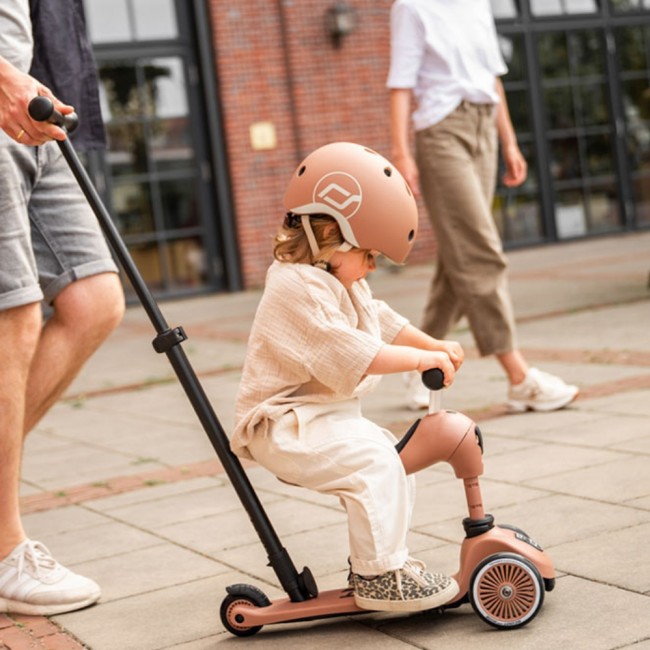 Jeździk i hulajnoga z rączką do prowadzenia Highwaykick 1 Push and Go 2w1 SCOOTANDRIDE 1-5 lat - Mocha