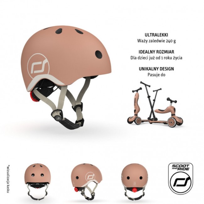 Kask dla dzieci SCOOTANDRIDE XXS-S 1-5 lat - Mocha