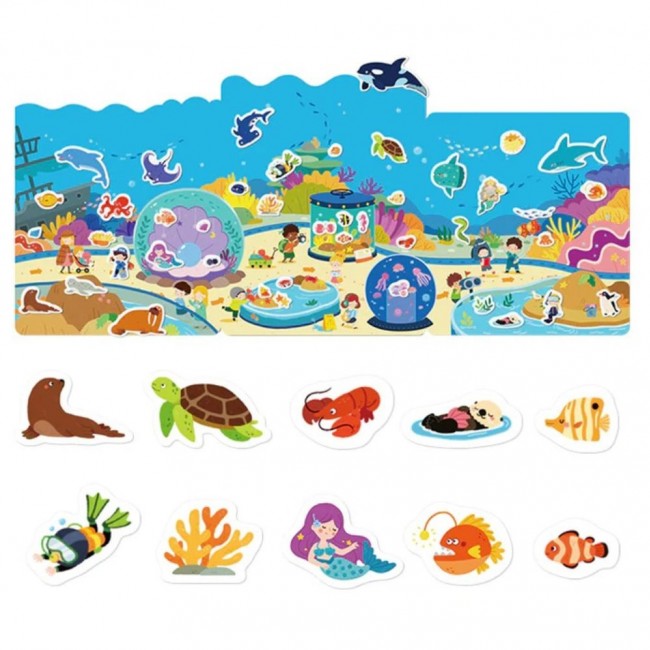 Zestaw wielorazowych żelowych naklejek mideer - Incredible Aquarium