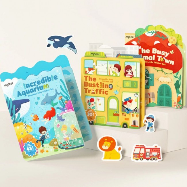 Zestaw wielorazowych żelowych naklejek mideer - Incredible Aquarium
