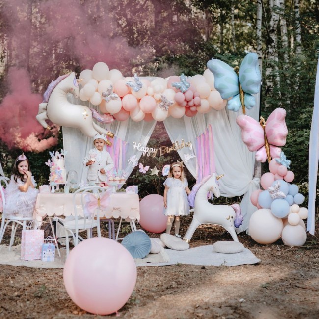 Balon foliowy Party Deco - Motyl błękit 69 x 69 cm