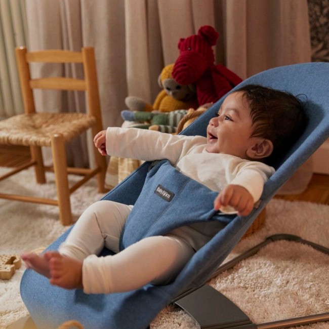 Leżaczek BABYBJORN BLISS WOVEN - Niebieski melanż
