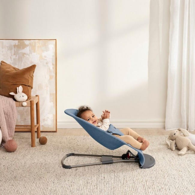 Leżaczek BABYBJORN BLISS WOVEN - Niebieski melanż
