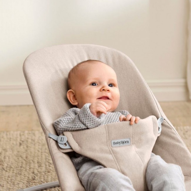 Leżaczek BABYBJORN BLISS WOVEN - Jasny Beż melanż
