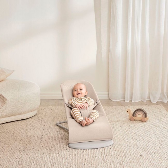 Leżaczek BABYBJORN BLISS WOVEN - Jasny Beż melanż