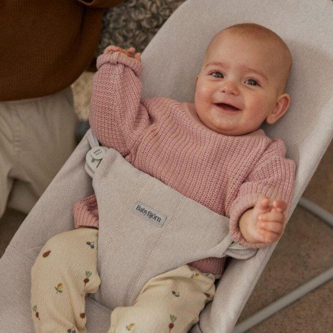 Leżaczek BABYBJORN BLISS WOVEN - Jasny Beż melanż