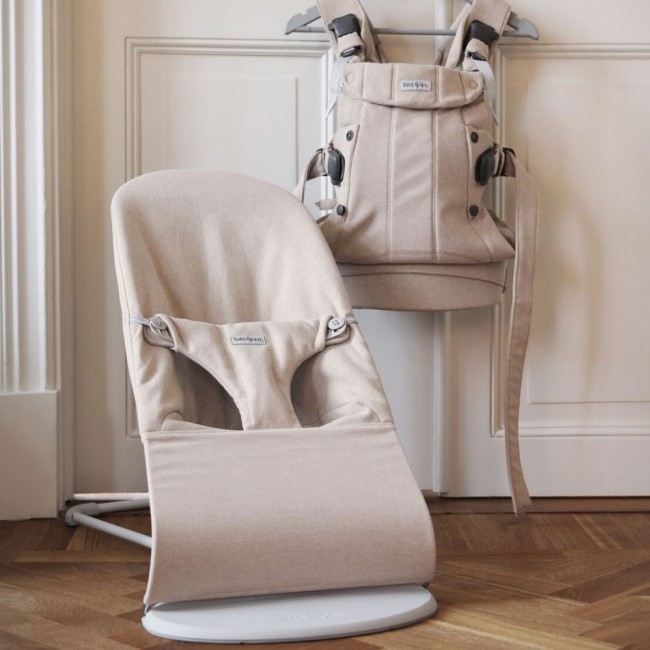 Leżaczek BABYBJORN BLISS WOVEN - Jasny Beż melanż