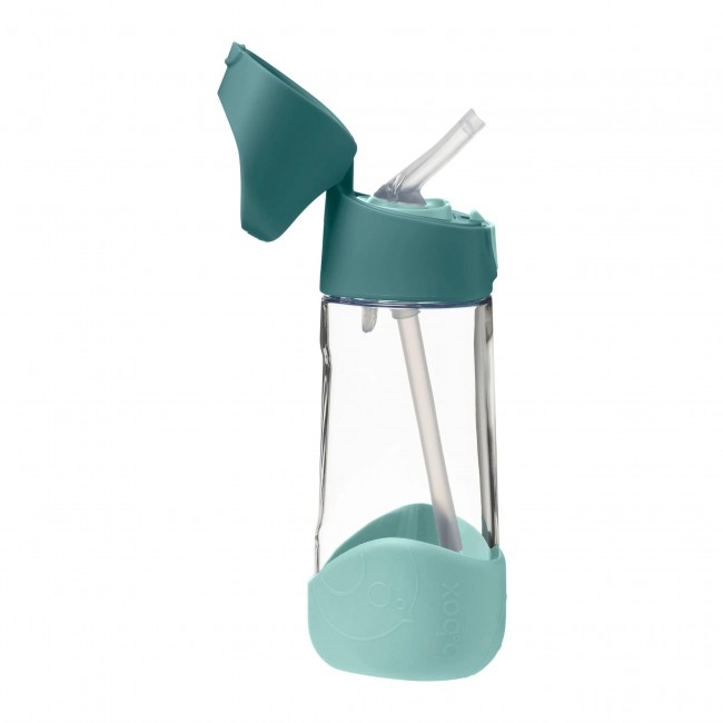 Zestaw butelka tritanowa ze słomką 450 ml + mini lunchbox B.box - Emerald Forest