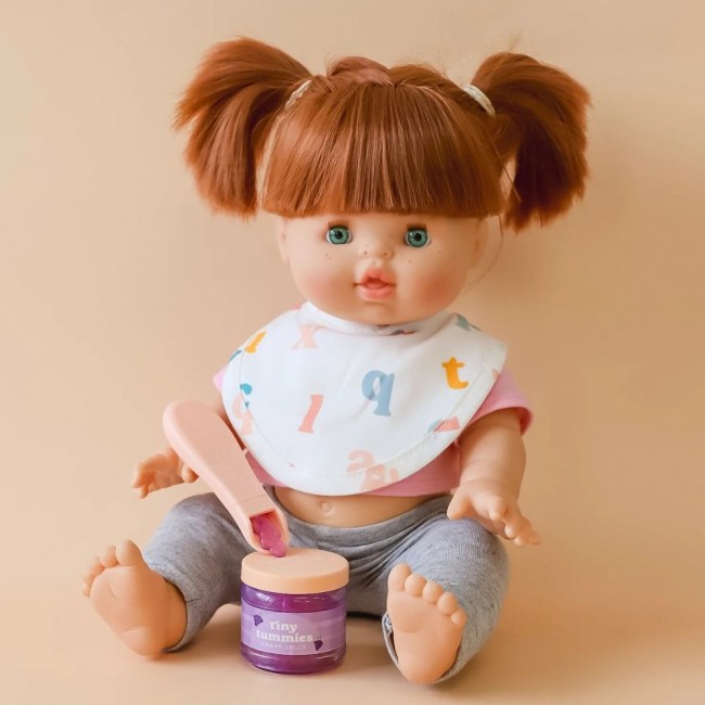 Magiczny słoiczek Tiny Tummies z łyżeczką do karmienia lalek Tiny Harlow - Winogrono